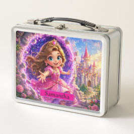 Cute Princess Magical Castle Fantasy Personalized Metall Brotdose