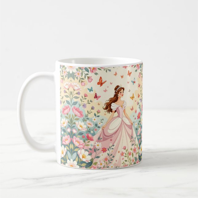 Cute princess with butterflies kaffeetasse (Links)