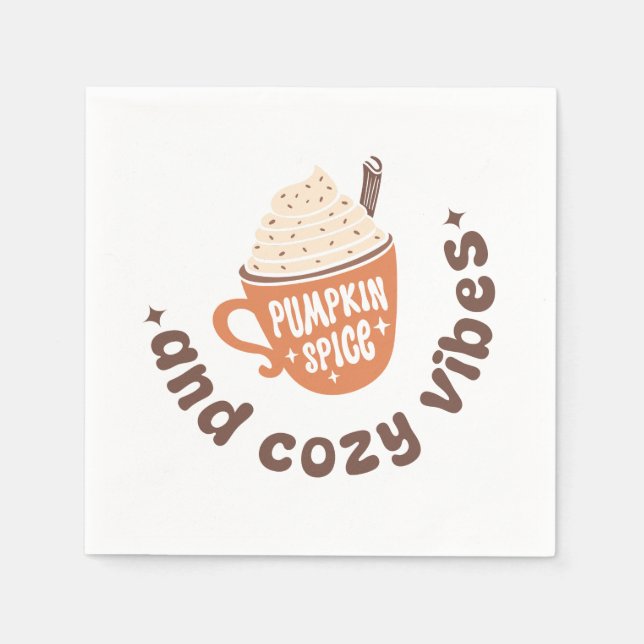 Cute PSL Fall  – Pumpkin Spice and Cozy vibes  Serviette (Vorderseite)