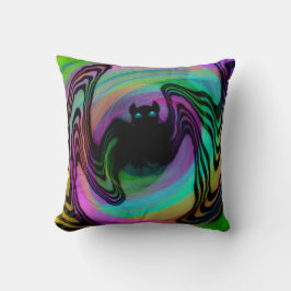 Cute Psychedelic Colorful Bat Throw Pillow  Kissen