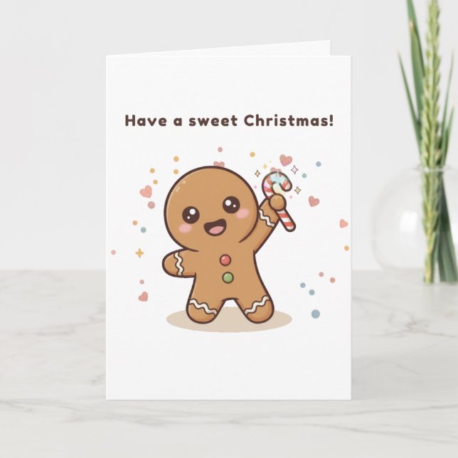 Cute Puchi Dōshi Gingerbread Card Karte (Vorderseite)