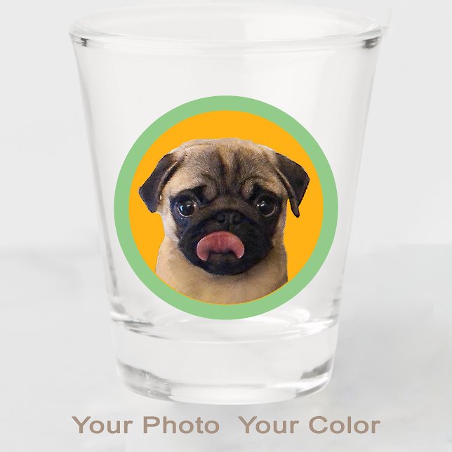 Cute Pug Dog Lover Photo Orange Stocking Stuffer  Schnapsglas (Von Creator hochgeladen)
