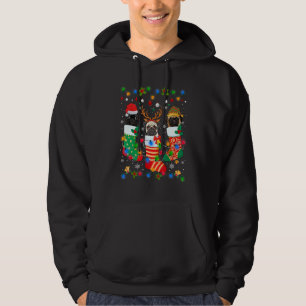 Cute Pug Dog Puppy Christmas Socks Xmas Hoodie