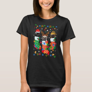 Cute Pug Dog Puppy Christmas Socks Xmas T-Shirt