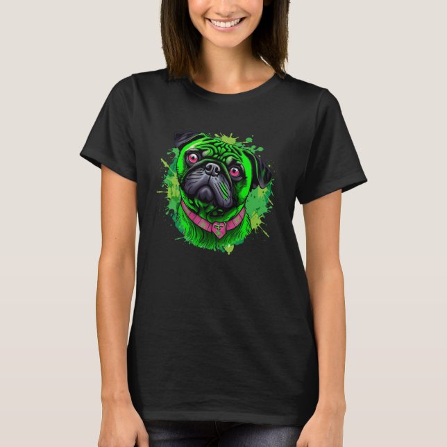 Cute Pug st Patrick s Day T-Shirt (Vorderseite)