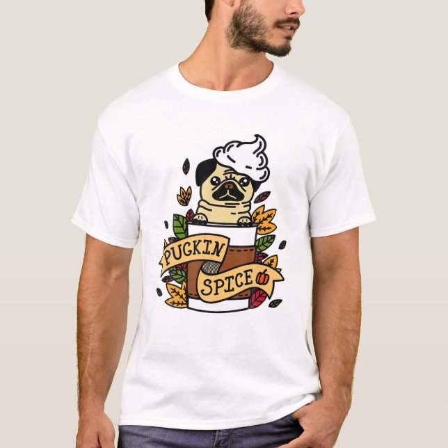 Cute Pugkin Spice Fall Funny Pug Thanksgiving Gift T-Shirt (Vorderseite)