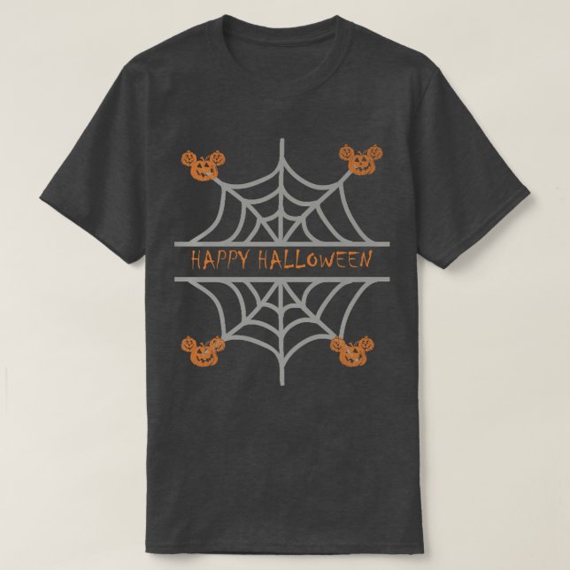 Cute Pumpkin and Spiderweb Halloween  T-Shirt (Design vorne)