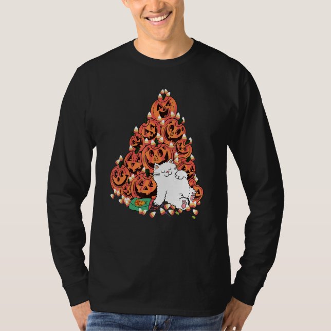 Cute Pumpkin Face   Cat   Halloween T-Shirt (Vorderseite)