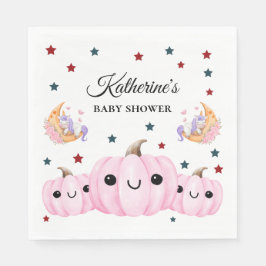 Cute Pumpkin Is On The Way | Halloween Baby Shower Serviette