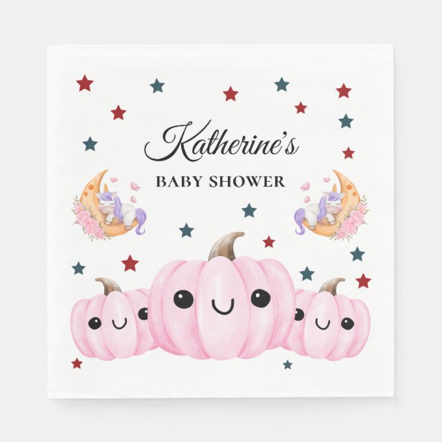 Cute Pumpkin Is On The Way | Halloween Baby Shower Serviette (Vorderseite)