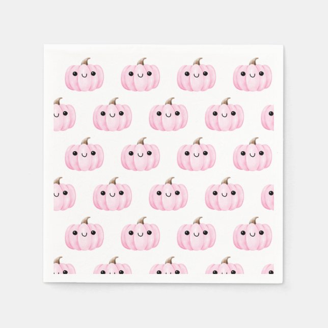 Cute Pumpkin Is On The Way | Halloween Baby Shower Serviette (Vorderseite)