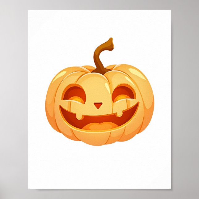 Cute Pumpkin Jack O Lantern Turtle Sea Halloween C Poster (Vorne)