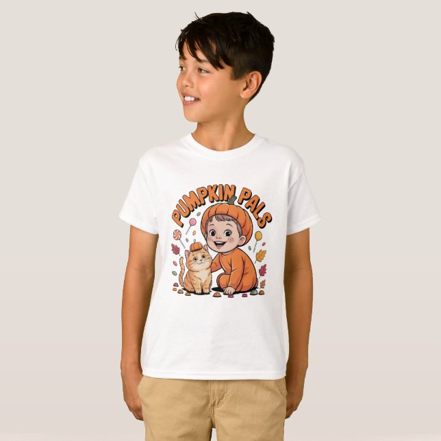 Cute Pumpkin Pals Kids Halloween Fall T-Shirt (Vorne ganz)