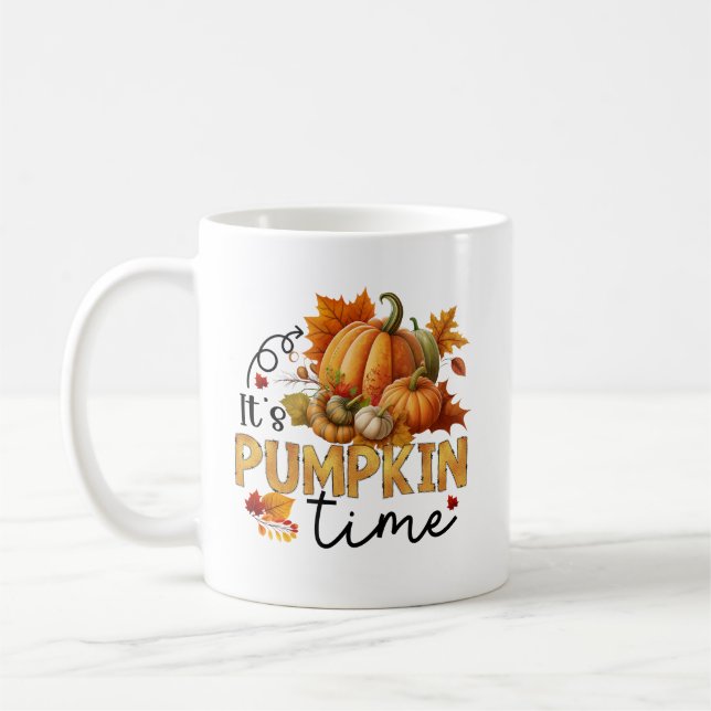 Cute pumpkin time word art Seasonal Kaffeetasse (Links)