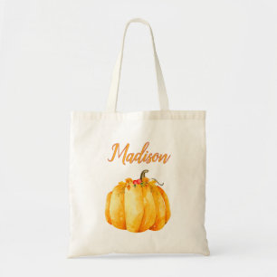 Cute Pumpkin Trick or Treat Bag with Name Tragetasche