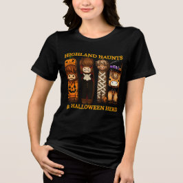 Cute Pumpkin Vampire Mummy & Witch Bull Halloween Tri-Blend Shirt