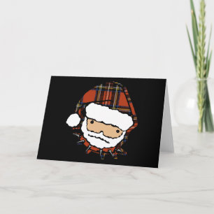 Cute Punk Plaid Santa Feiertagskarte