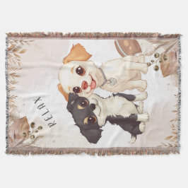 Cute Puppies and Football Design Decke