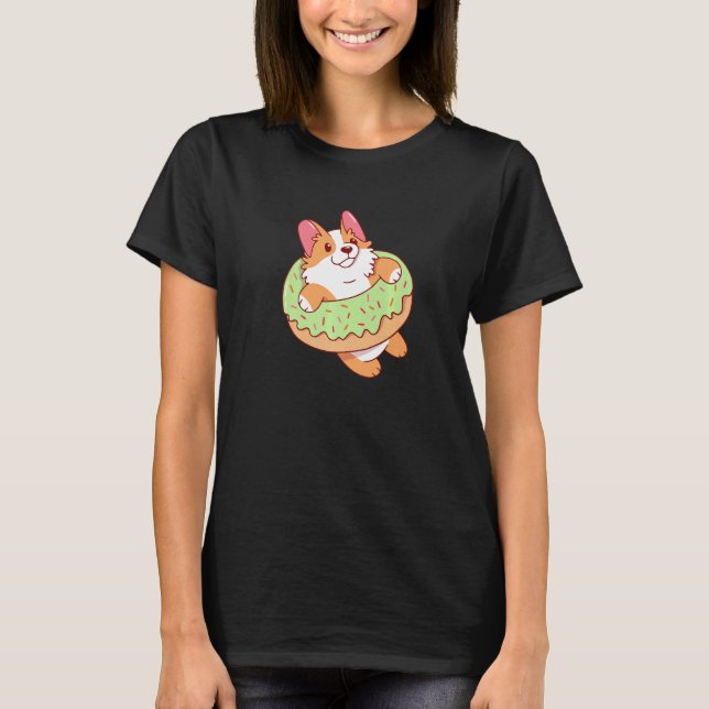 cute puppies lovely dog holder lover corgi donut P T-Shirt (Vorderseite)