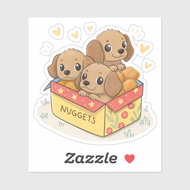 Cute puppies nuggets aufkleber (Blatt)