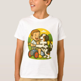 Cute Puppy and Kid Playtime T-Shirt
