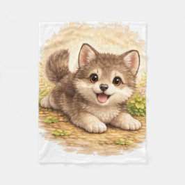 Cute Puppy Blanket – Kawaii Dog Lover Gift Fleecedecke