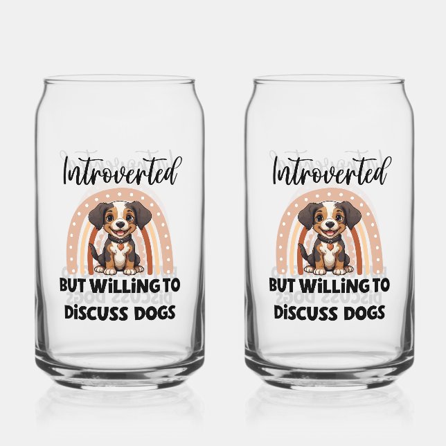 Cute Puppy Boho Rainbow "Introverted" Graphic Dosenglas (Vorderseite)