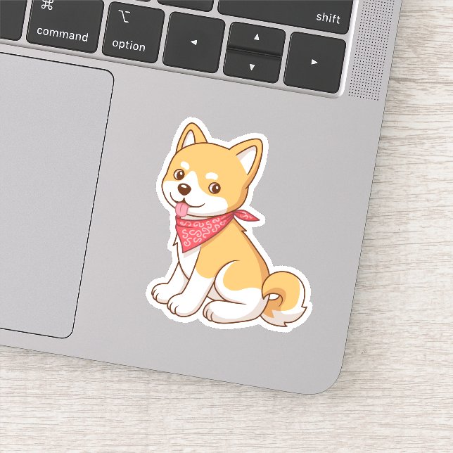 Cute Puppy Dog Shiba Inu Aufkleber (Detail)