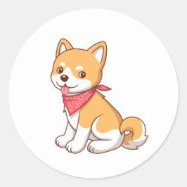 Cute Puppy Dog Shiba Inu Runder Aufkleber