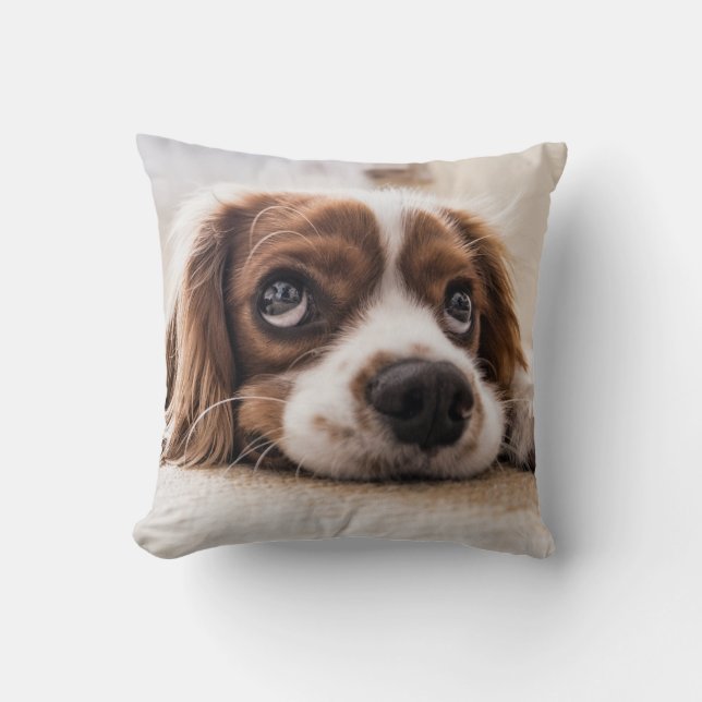 Cute Puppy Dog Throw Pillow Kissen (Vorderseite)