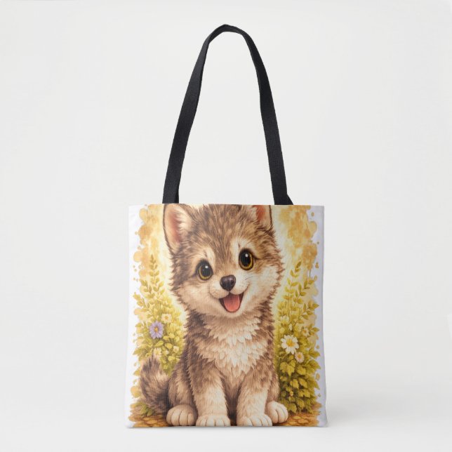 Cute Puppy Dog Tote Bag Kawaii Animal Gift (Vorderseite)