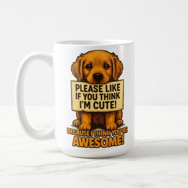 Cute Puppy, Funny Dog Lover Quote Kaffeetasse (Links)