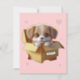 Cute Puppy Gift Card | Kawaii Dog Greeting Card Karte