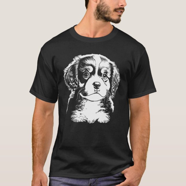 Cute Puppy Illustration T-Shirt (Vorderseite)