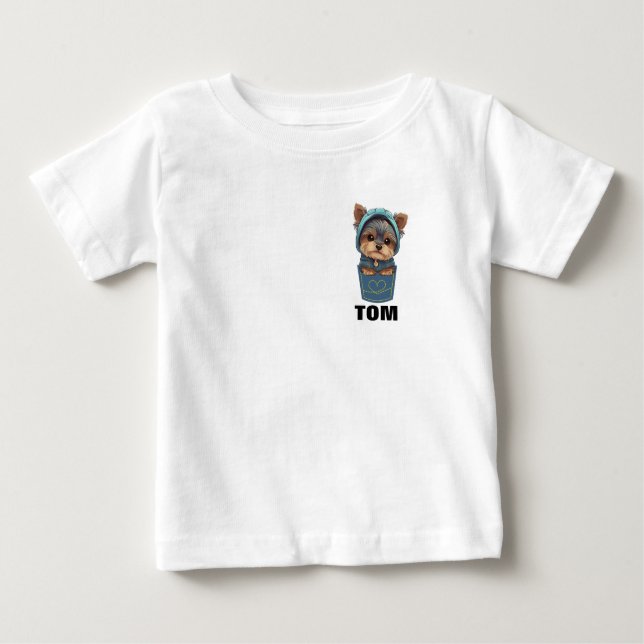 Cute Puppy in a Pocket T-Shirt (Vorderseite)