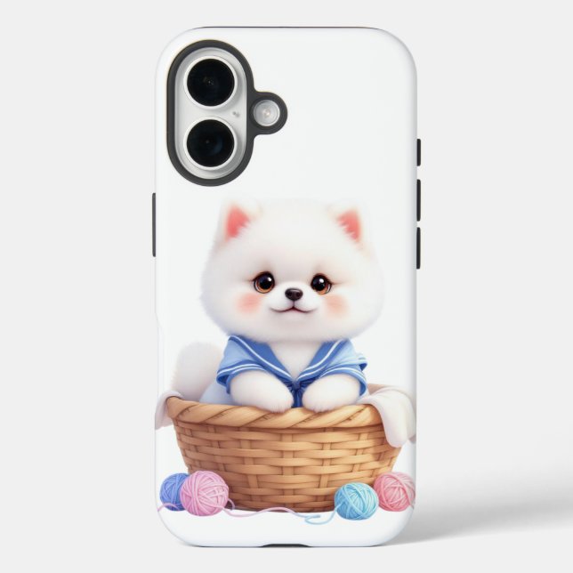 Cute Puppy in Basket iPhone / iPad case (Rückseite)