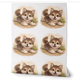 Cute Puppy Pattern Wallpaper Nursery Kids Tapete