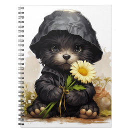 Cute Puppy Raincoat Kawaii Notebook Notizblock