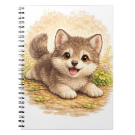 Cute Puppy Spiral Notebook Kawaii Dog Notizblock
