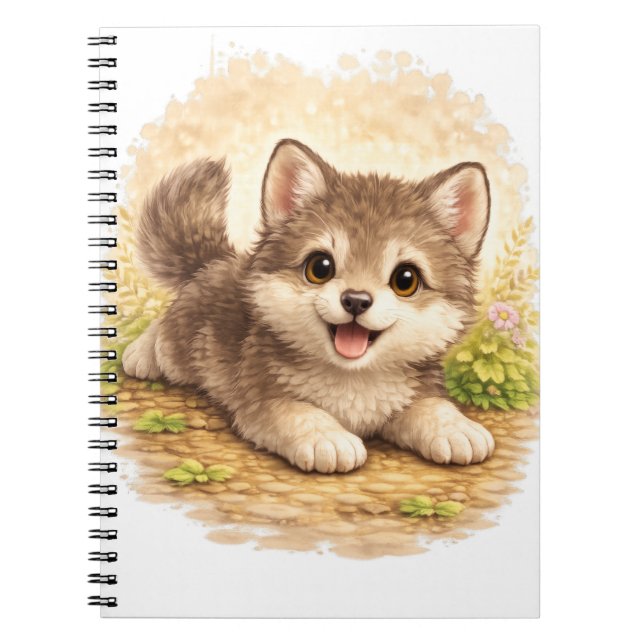 Cute Puppy Spiral Notebook Kawaii Dog Notizblock (Vorderseite)