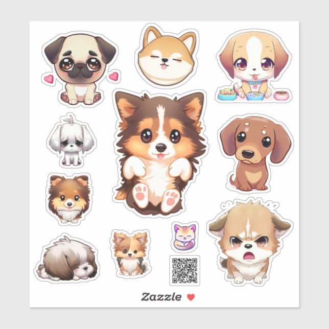cute puppy stickers aufkleber (Blatt)