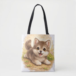Cute Puppy Tote Bag Kawaii Dog Animal
