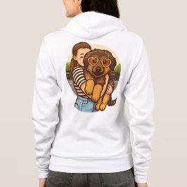 Cute Puppy with Heart Sunglasses  Hoodie