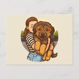 Cute Puppy with Heart Sunglasses  Postkarte