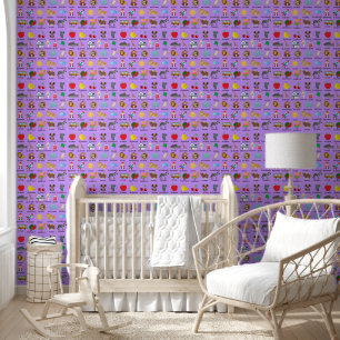 Cute Purple Alphabet Learning Wiederholungsmuster Tapete