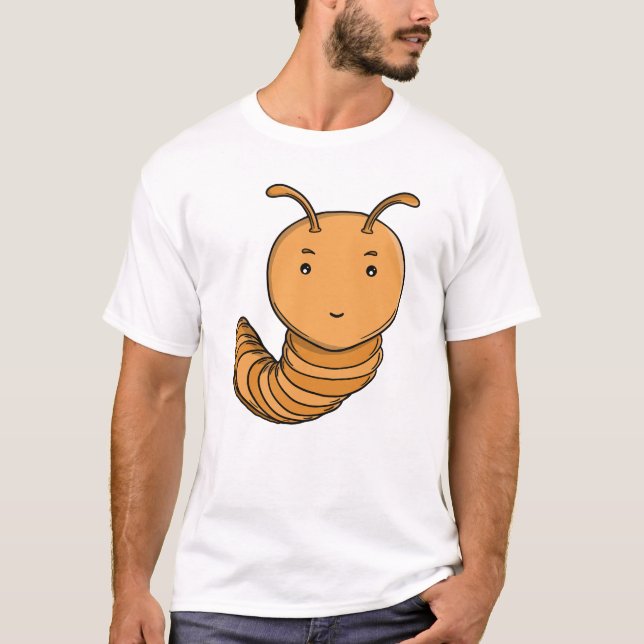 Cute Purple Centipede Happy Kawaii Caterpillar  T-Shirt (Vorderseite)
