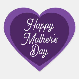  Cute Purple Happy Mother's Day Herz-Aufkleber