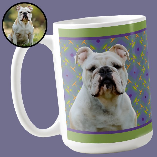 Cute Purple Modern Photo Gift for Puppy Dog Mom Kaffeetasse (Von Creator hochgeladen)