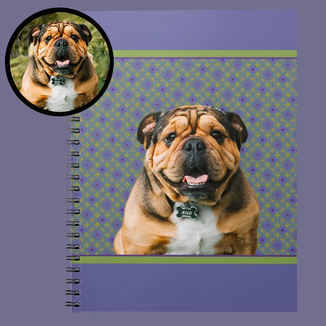 Cute Purple Modern Photo Gift for Puppy Dog Mom Notizblock (Von Creator hochgeladen)