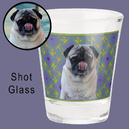Cute Purple Modern Photo Gift for Puppy Dog Mom Schnapsglas